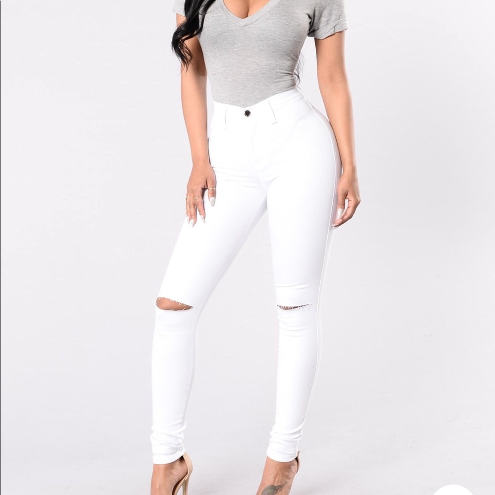 WHITE CANOPY JEANS